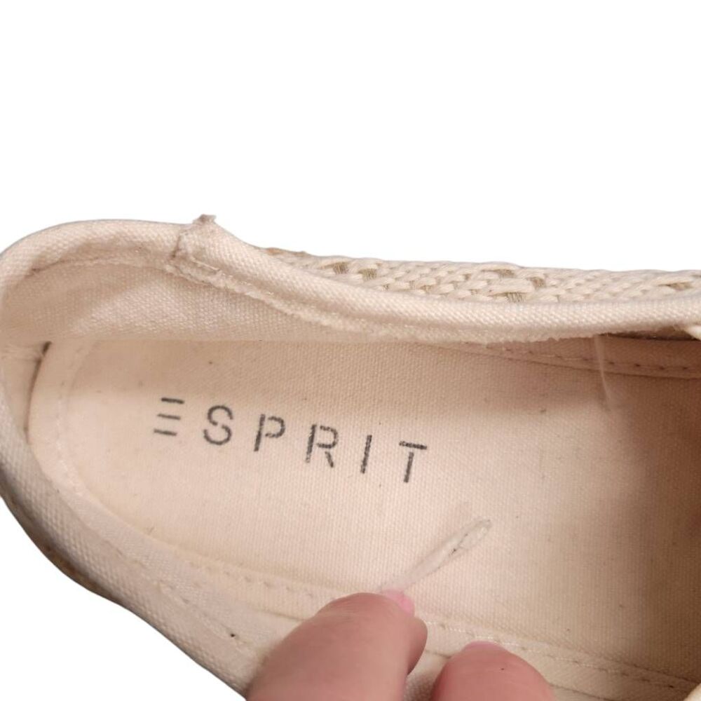 Esprit Nadine Fashion Sneaker Cream Crochet Comfy Loafer Espadrille Shoe - Picture 9 of 10